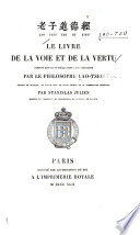 Cover of Le livre de la voie et de la vertu