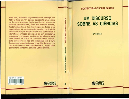 Cover of Um Discurso sobre as Ciências