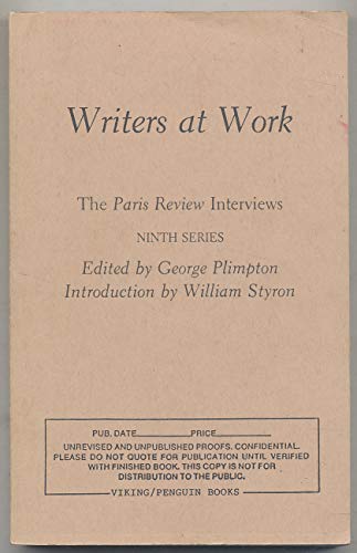 Cover of Writers at Work 09: The Paris Review Interviews Ninth Series