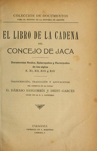 Cover of El libro de la cadena del concejo de Jaca