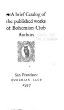 Cover of A brief catalog of the published works of Bohemian club authors