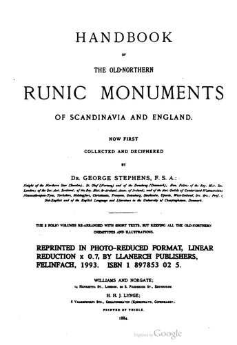 Cover of The old-northern runic monuments of Scandinavia and England