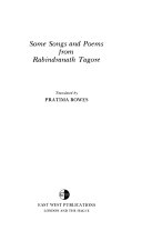 Cover of Some Songs and Poems from Rabindranath Tagore
