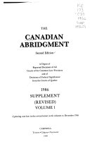 Cover of The Canadian Abridgment