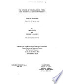 Cover of The Effects of Psychological Stress Upon Perceptual-motor Performance