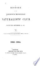 Cover of History of the Berwickshire Naturalists' Club, Instituted September 22, 1831