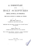 Cover of A Commentary on the Holy Scriptures: Genesis