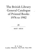 Cover of The British Library General Catalogue of Printed Books 1976 to 1982