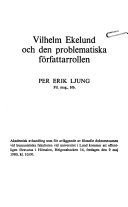 Cover of Vilhelm Ekelund och den problematiska författarrollen