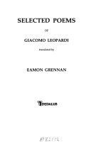 Cover of Selected Poems of Giacomo Leopardi