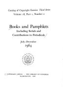 Cover of Books and Pamphlets, Including Serials and Contributions to Periodicals