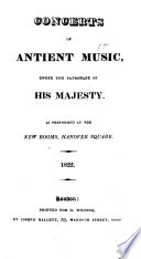 Cover of Concerts of Antient Music