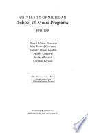 Cover of School of Music Programs