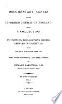 Cover of Documentary Annals of the Reformed Church of England