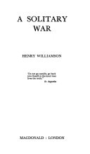 Cover of A Solitary War