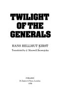 Cover of Twilight of the Generals