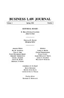 Cover of The Business Law Journal