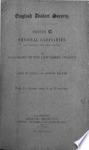 Cover of A Glossary of the Lancashire Dialect