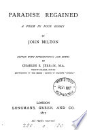 Cover of Paradise regained, a poem, ed. with intr. and notes by C.S. Jerram