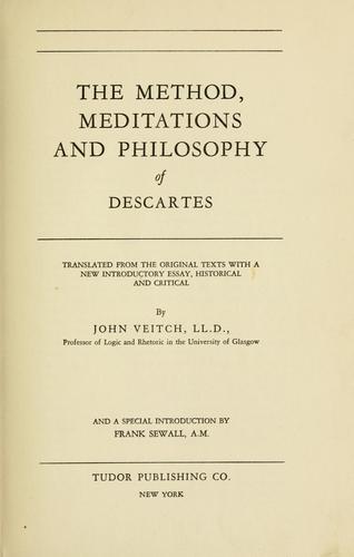Cover of The method, meditations and philosophy of Descartes