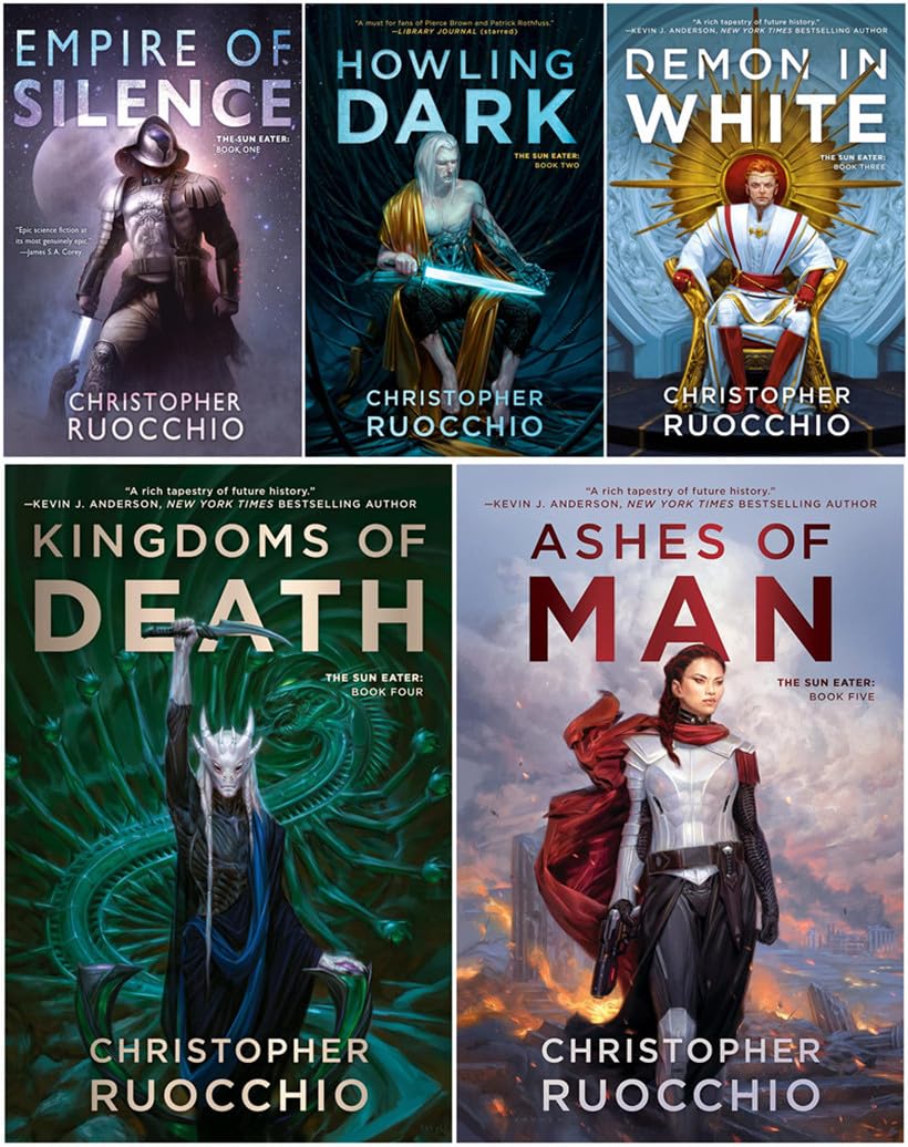Cover of Sun Eater Series 5 Books Set - Empire of Silence, Howling Dark, Demon in White, Kingdoms of Death, Ashes of Man