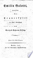 Cover of Emilia Galotti. Ein Trauerspiel in fu ̈nf Aufzu ̈gen