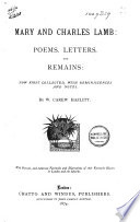 Cover of Poems, Letters, and Remains