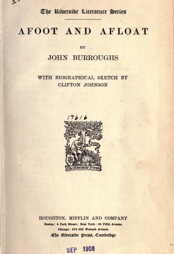 Cover of Afoot and afloat