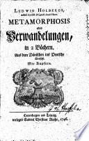 Cover of Ludvig Holbergs Metamorphosis oder Verwandelungen