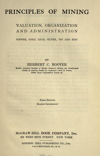 Cover of Principles of mining