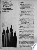 Cover of Tax Information for Private Foundations and Foundation Managers