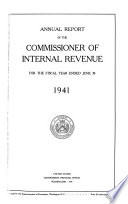 Cover of Annual Report - Commissioner of Internal Revenue
