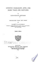 Cover of Synnöve Solbakken, Arne, and Early tales and sketches
