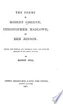 Cover of The Poems of Robert Greene, Christopher Marlowe, and Ben Jonson