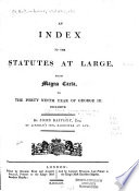 Cover of An Index to the Statutes at Large