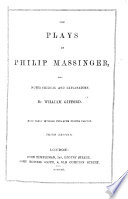 Cover of The Plays of Philip Massinger with Notes ..., by W. Gifford. Third Edition