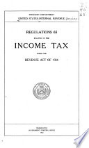 Cover of Regulations 65 Relating to the Income Tax Under the Revenue Act of 1924