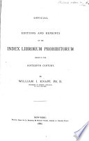 Cover of Official Editions and Reprints of the Index Librorum Prohibitorum Issued in the 16th Century