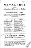 Cover of A Catalogue of several Libraries and parcels of books ... to be sold, ... December 11, 1770, etc