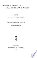 Cover of Heinrich Heine's Life Told in His Own Words