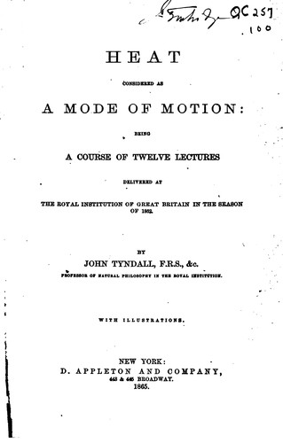 Cover of Heat considered as a mode of motion