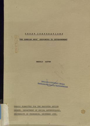 Cover of Ghost corporations : the Gambian Akus' responses to dethronement