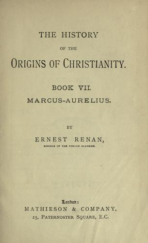 Cover of The history of the origins of Christianity