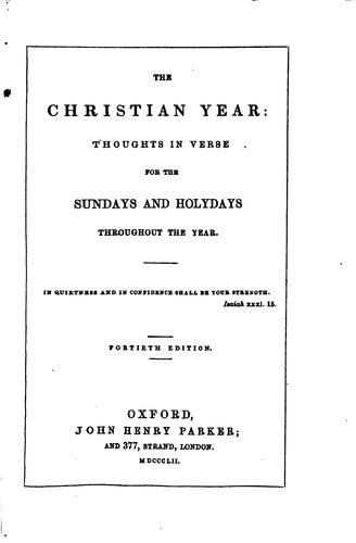 Cover of The Christian Year: Thoughts in Verse for the Sundays and Holydays ..