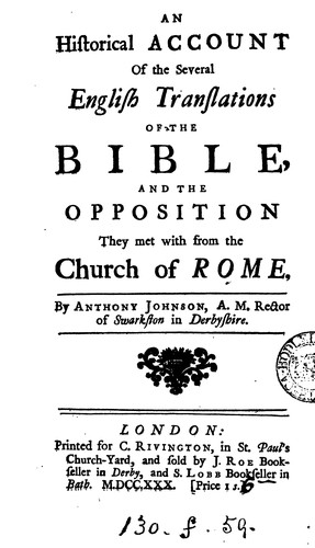 Cover of An Historical Account of the Several English Translations of the Bible: And the Opposition They ..