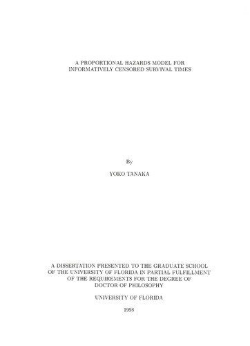 Cover of A proportional hazards model for informatively censored survival times