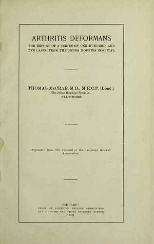 Cover of Arthritis deformans