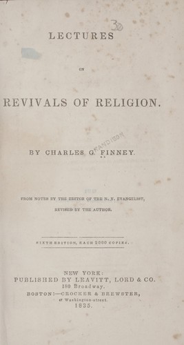 Cover of Lectures on revivals of religion