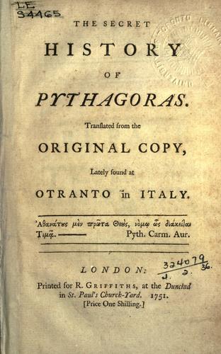 Cover of The secret history of Pythagoras