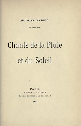 Cover of Chants de la pluie et du soleil
